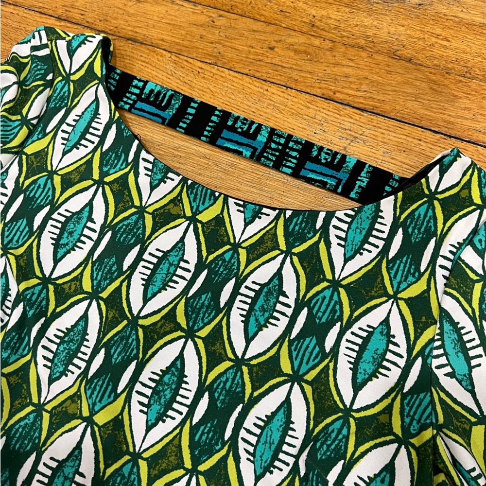 LN Laundry Shelli Segal Printed Coverup Shift Dress L large beach lined LN - Picture 3 of 9